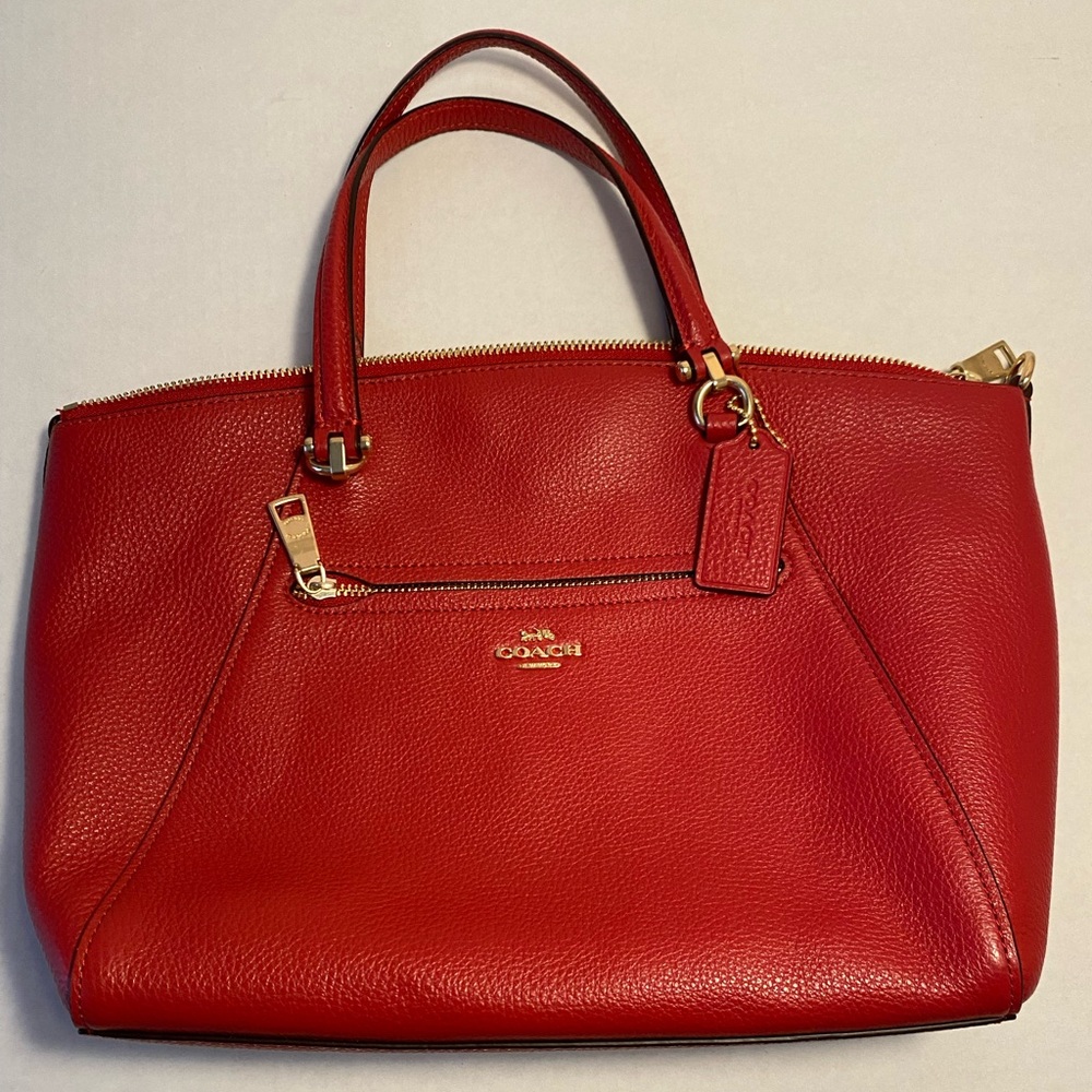 Coach Red Leather Satchel handbag. NWOT. Original owner.